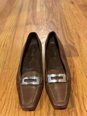 Brown Prada loafers